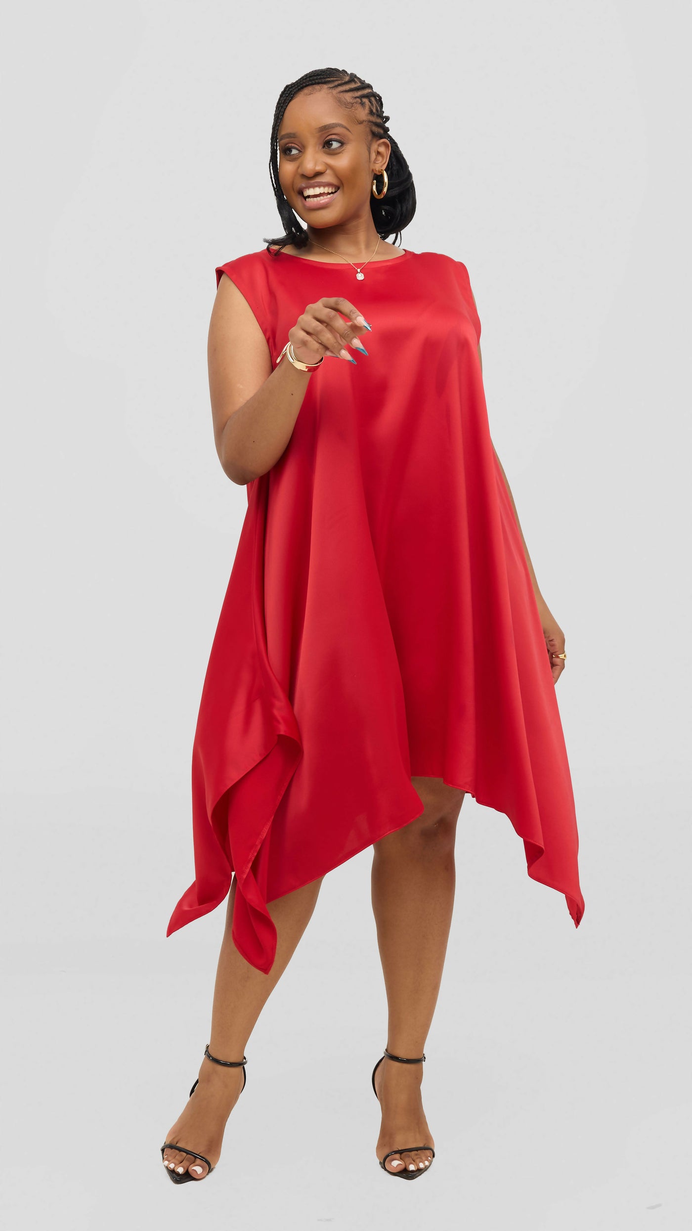 Jolly Fancy Wear Curvy Plus Size Ray Shift Dress - Red