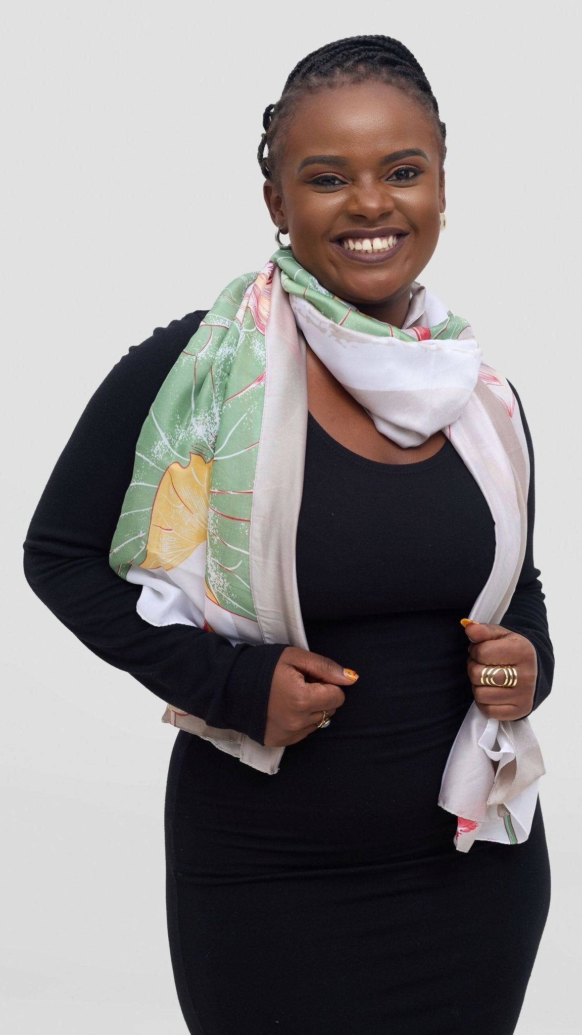 Afrodame Luxurious Silk Scarf - Green - Shopzetu