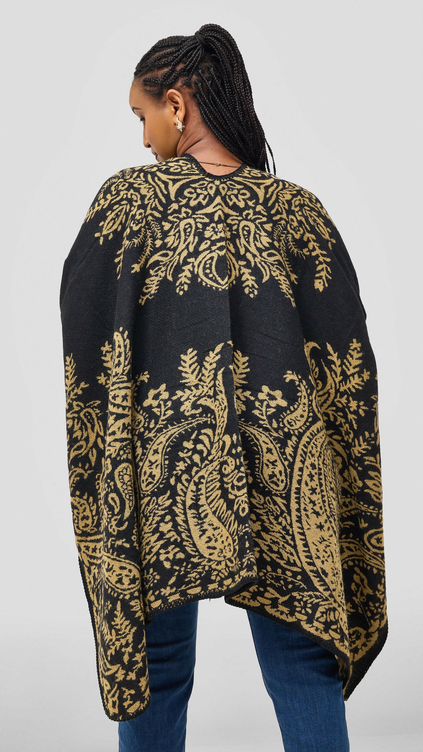 Afrodame Light Poncho - Black / Brown