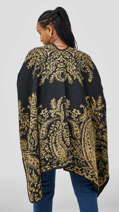 Afrodame Light Poncho - Black / Brown