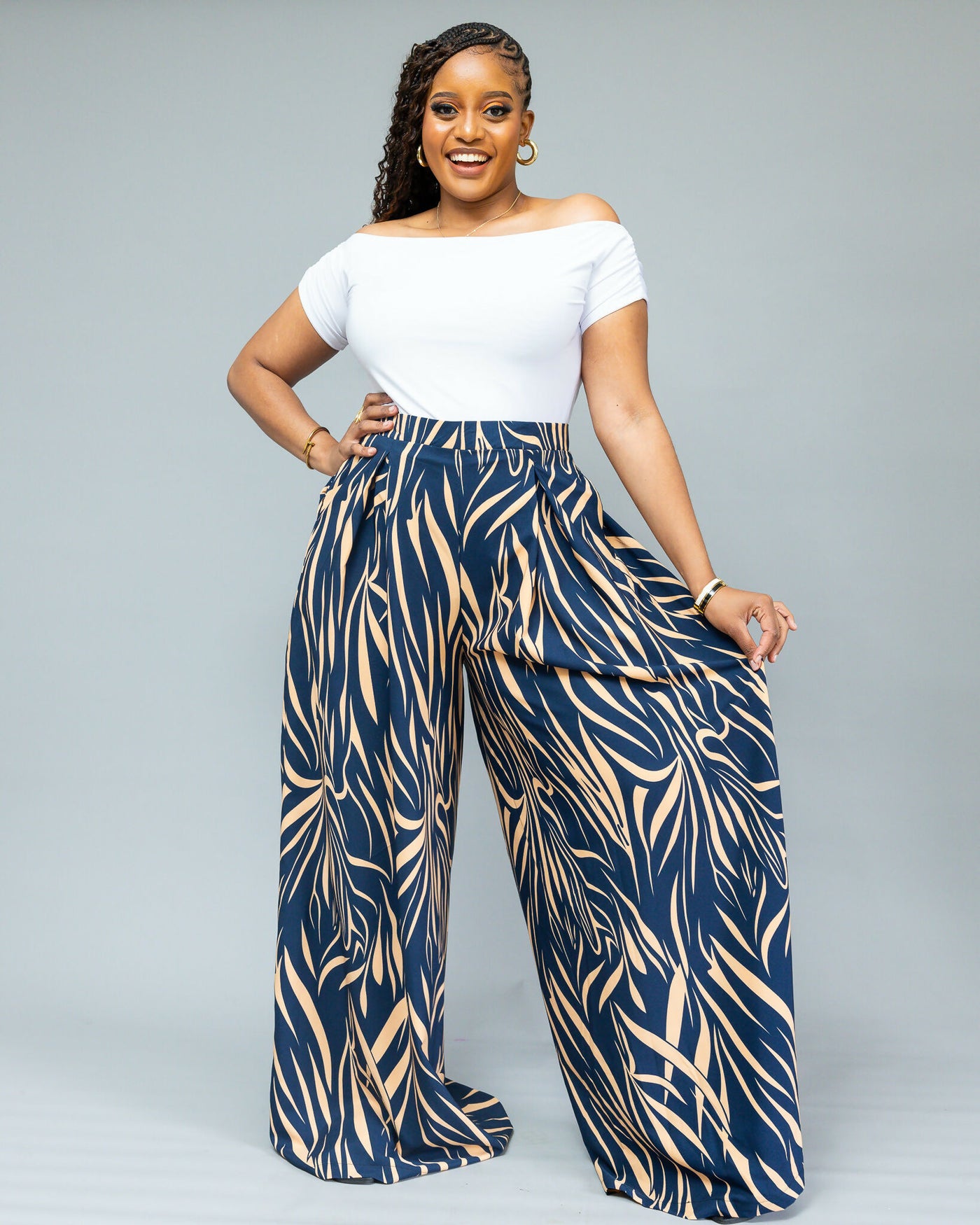 African Yuva Aurelia Pant - Blue Print