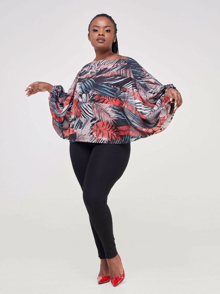 Zoe Qu'an Elevate Palmiera Fire Top - Red - Shopzetu
