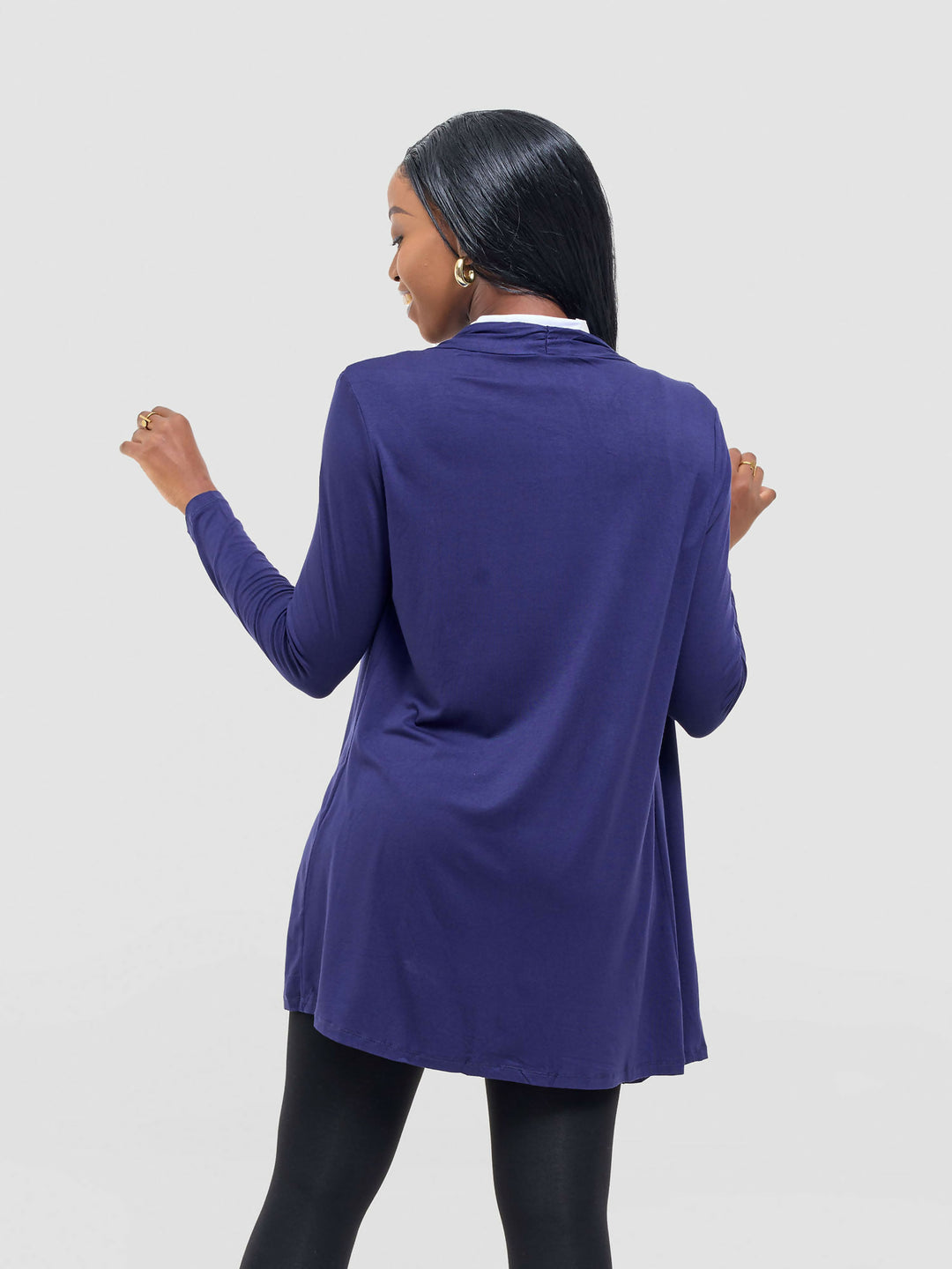 Anel's Knitwear Basic Kimono - Navy Blue - Shopzetu