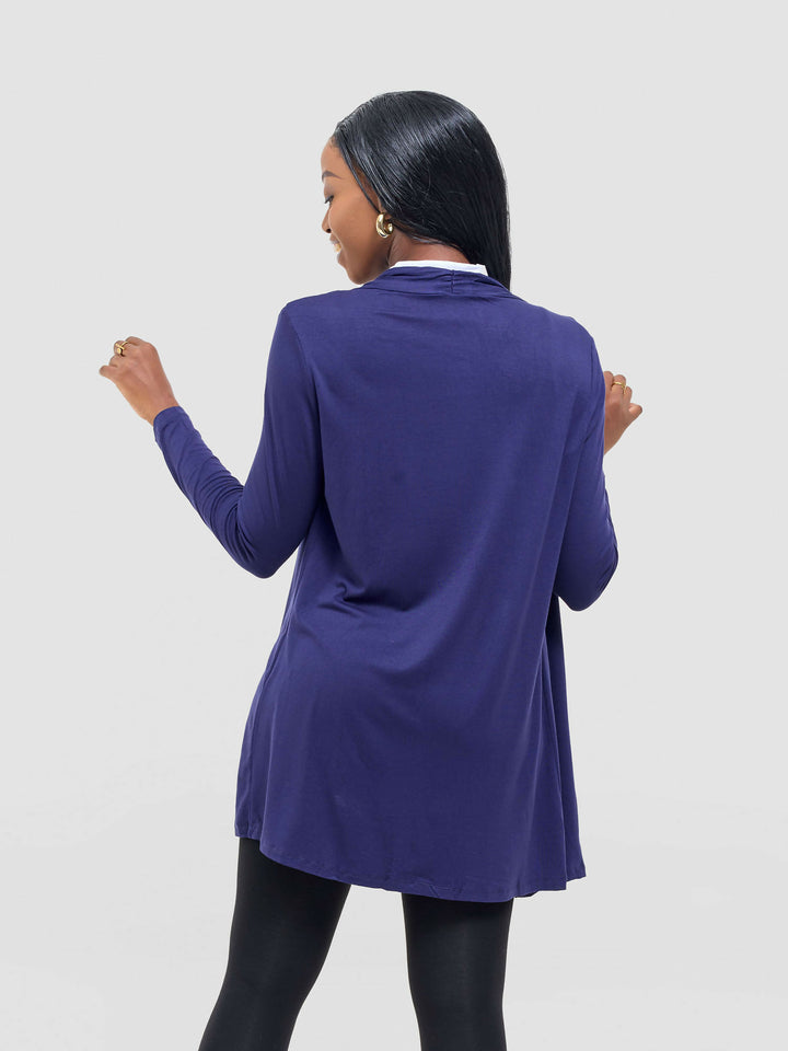 Anel's Knitwear Basic Kimono - Navy Blue - Shopzetu