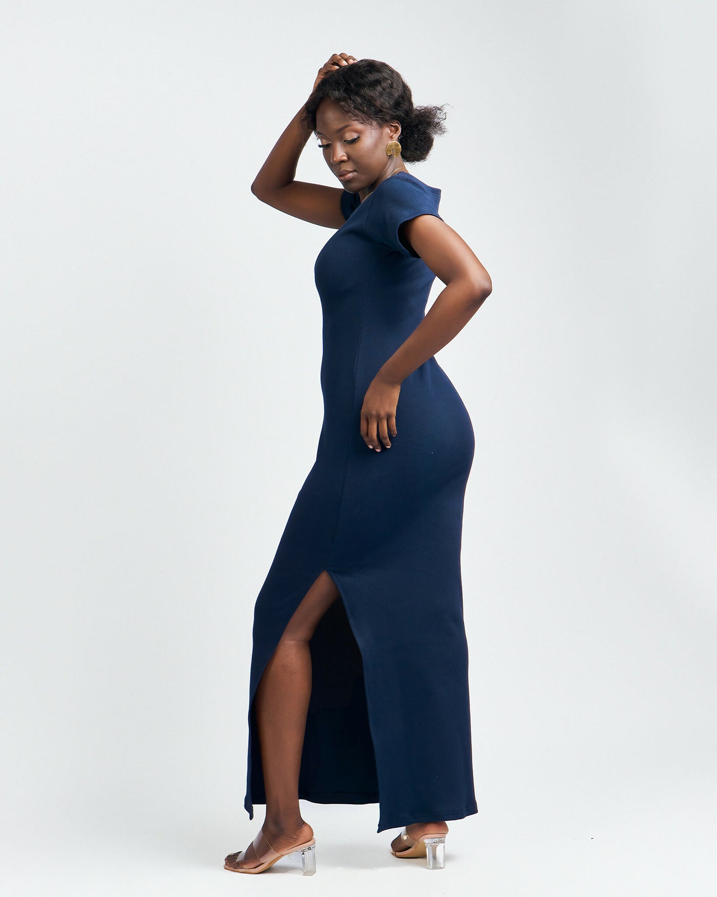 Zia Africa " Sweet Pea" Maxi Bodycon - Dress Navy