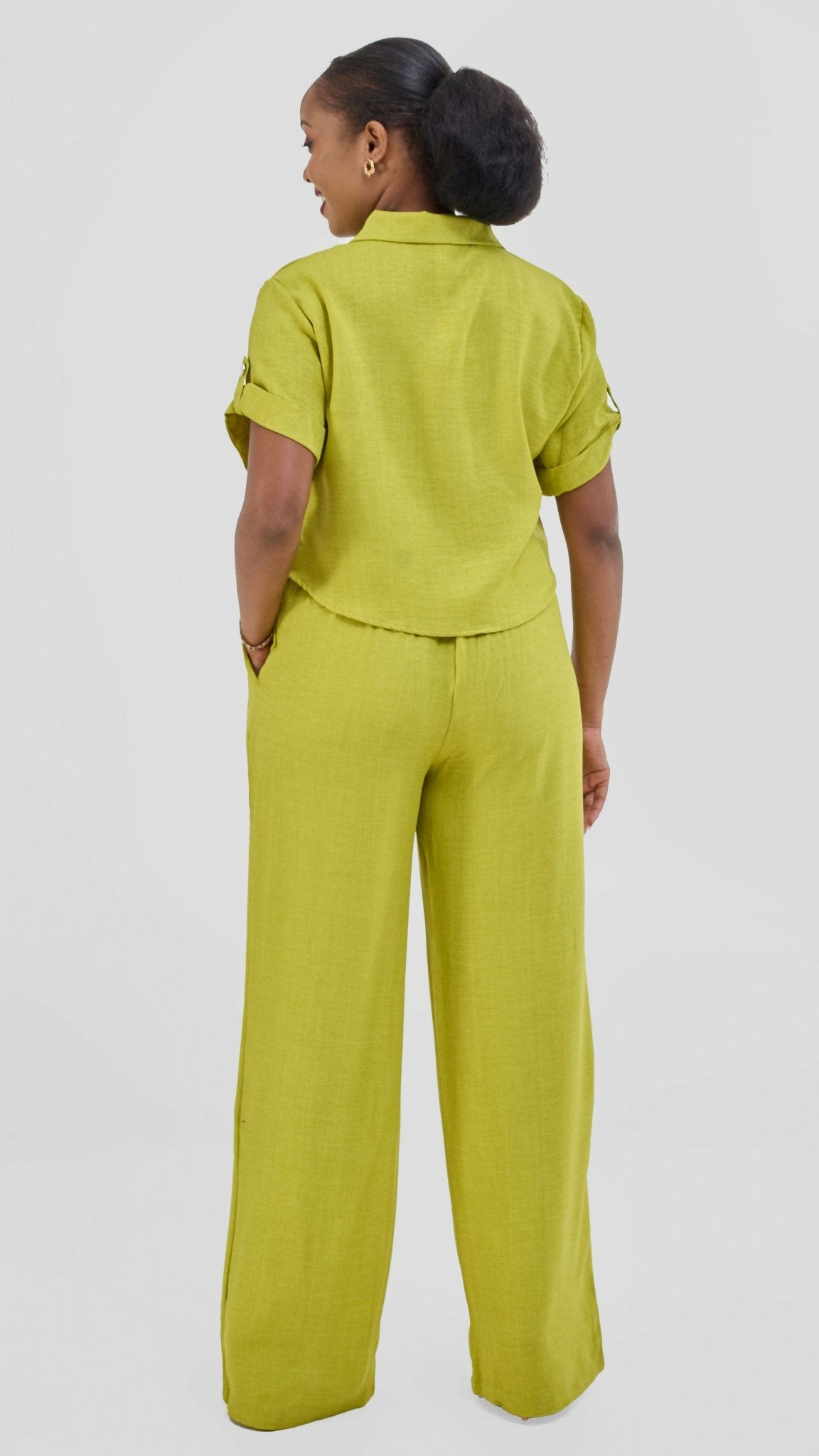 Prettygline Satin Set - Green - Shopzetu