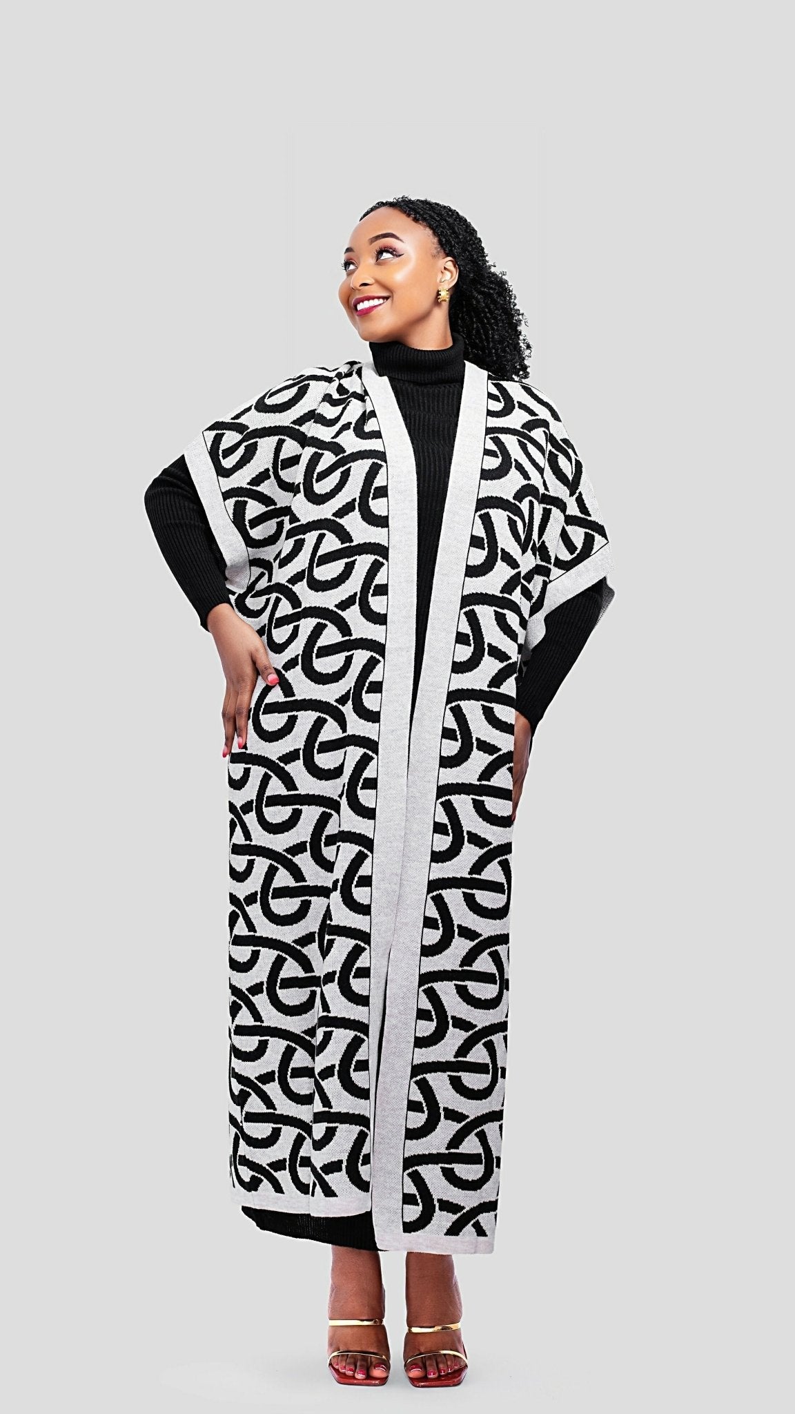 The Fashion Frenzy Kimono - Champagne / Black - Shopzetu