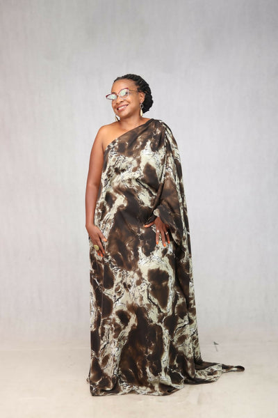 Thick & Fab Curvy Plus Size Fatima Dress - Green Print