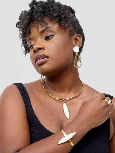 Purely Brass Wema Jewelry Set - Brass - Shopzetu