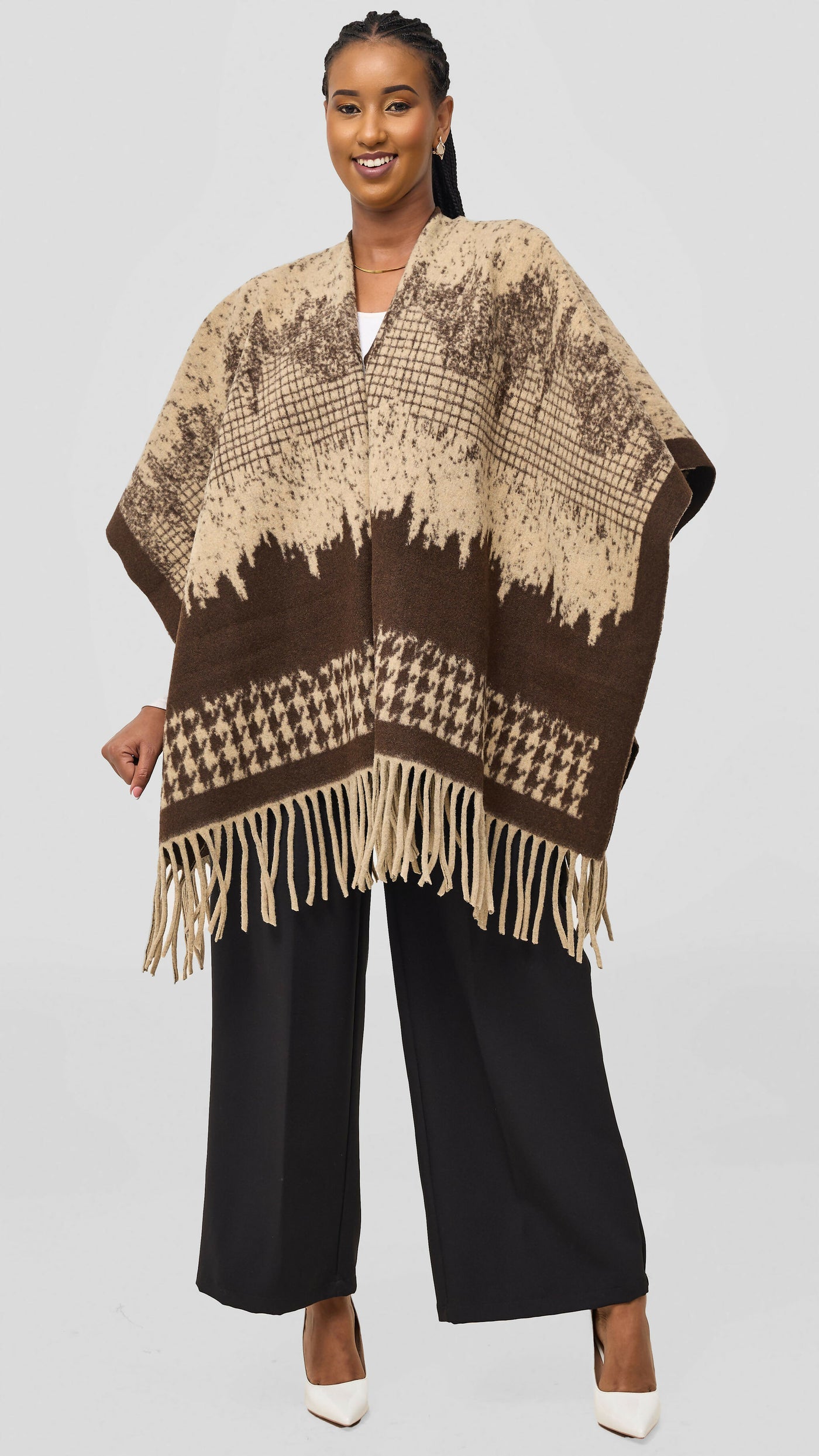 Afrodame Heavy Poncho - Brown
