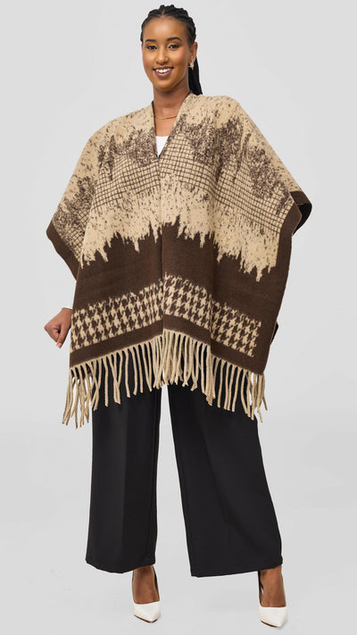 Afrodame Heavy Poncho - Brown
