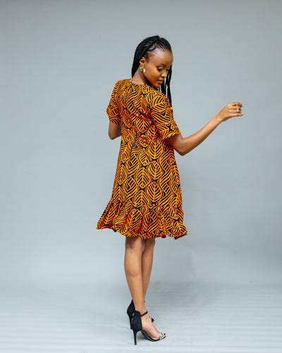 Afriwia Heri Shift Dress - Mustard