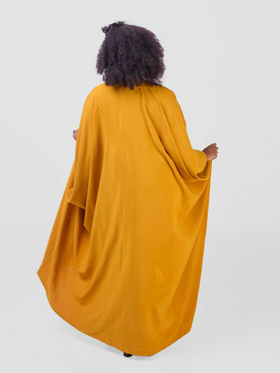 Vivid Afrikana Kari Kaftan Dress - Mustard - Shopzetu