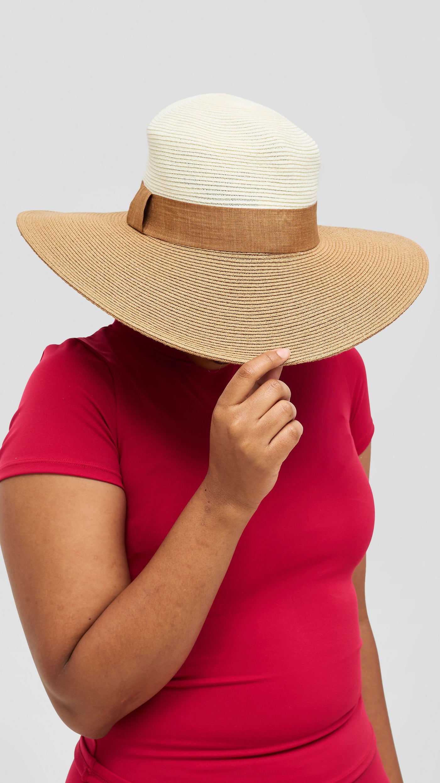 Accessorize With Style Premium Ribbon Panama Hat - Brown