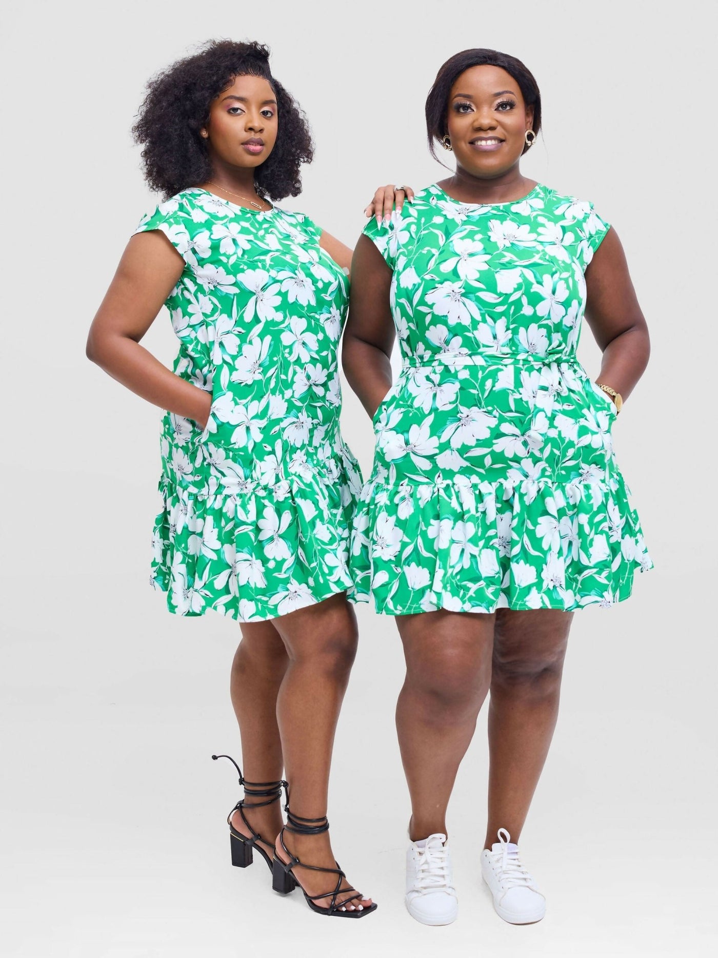 Lizola Ugoulo Shirt Dress - Green / White / Black - Shopzetu