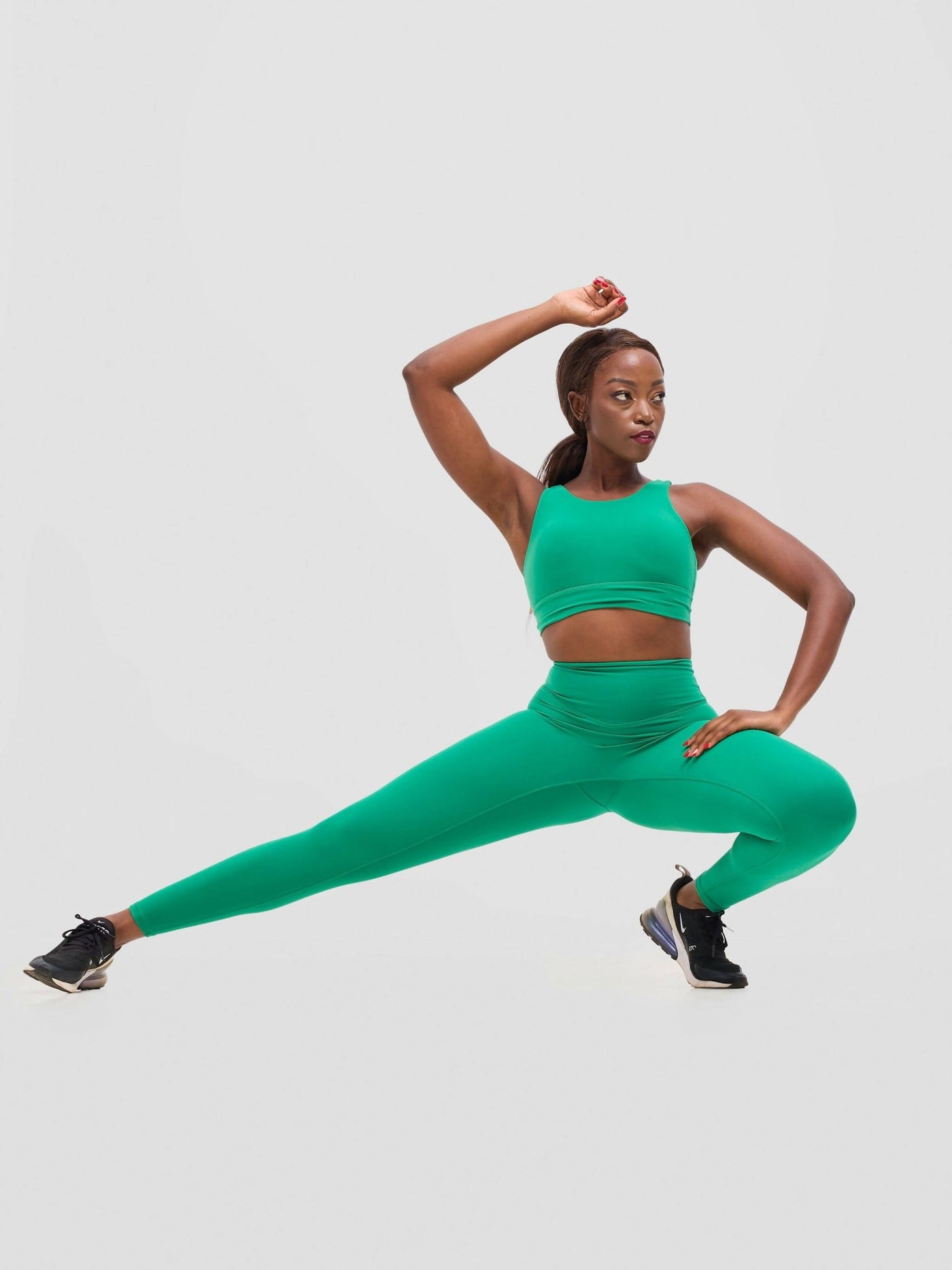 Flen Store High Impact Sports Bra & Leggings Set - Vintage Green - Shopzetu