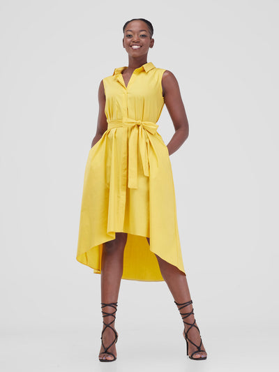 Safari by Vivo Zene High Low Shirt Dress - Mustard