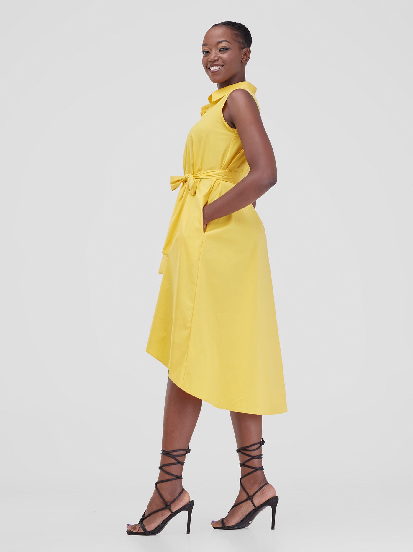 Safari by Vivo Zene High Low Shirt Dress - Mustard