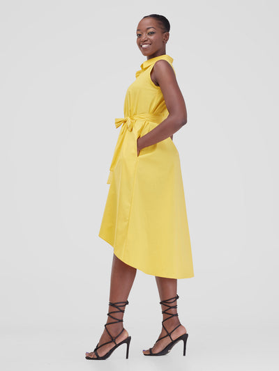 Safari by Vivo Zene High Low Shirt Dress - Mustard