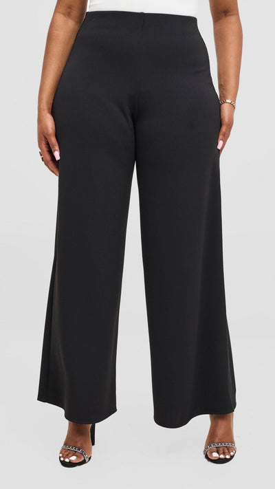 Vivo Chela Wide Leg Pants - Black - Shopzetu