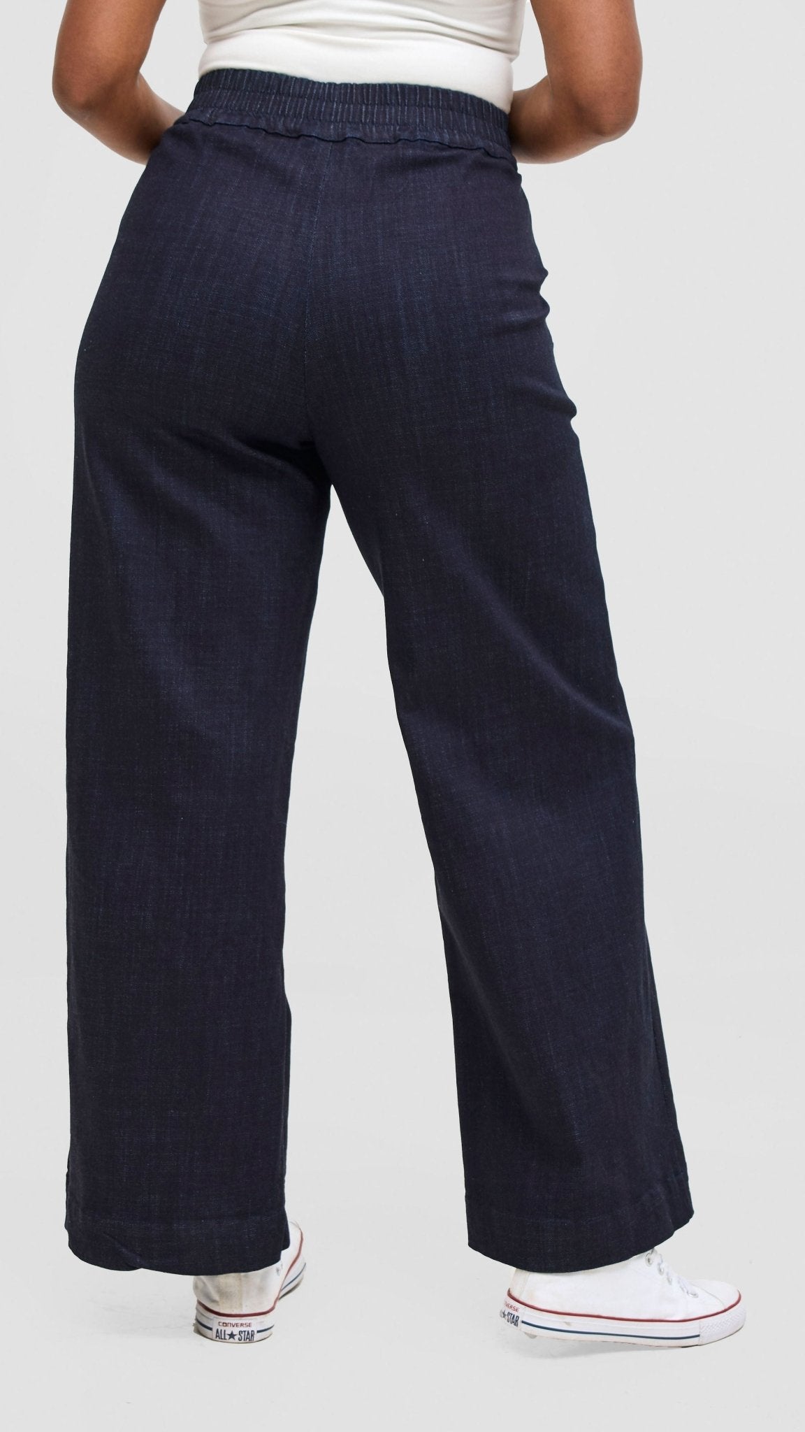 Vivo Denim Straight Pants - Navy - Shopzetu
