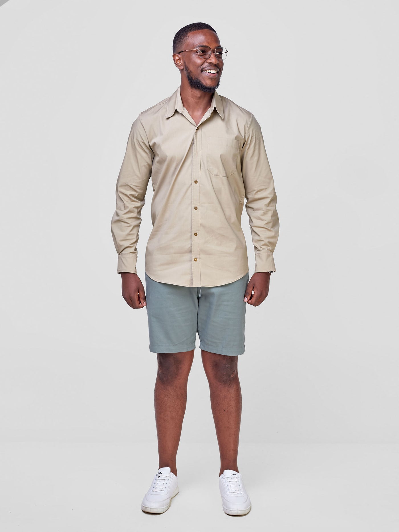 Safari by Vivo Men's Long Sleeve Shirt - Khaki