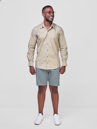 Safari by Vivo Men's Long Sleeve Shirt - Khaki