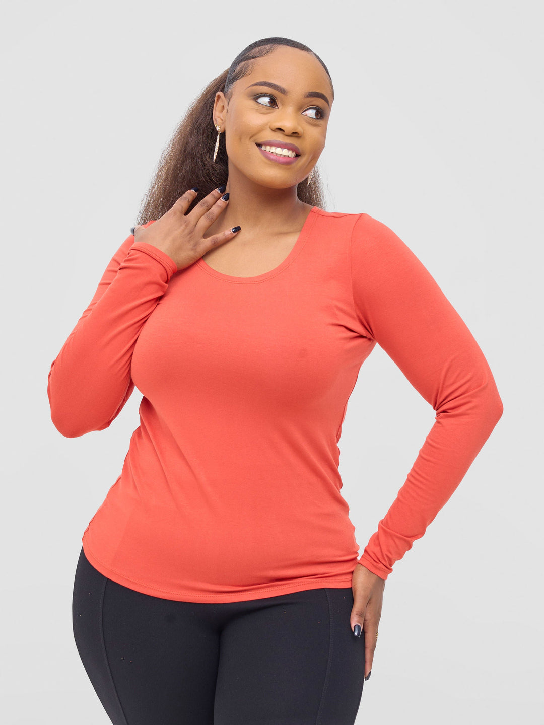 Vivo Basic Long Sleeved Top - Rust
