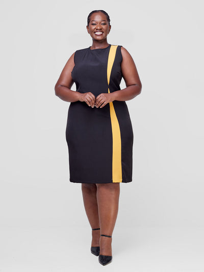 Vivo Saida Sheath Dress - Black / Mustard