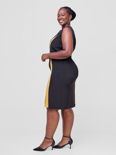 Vivo Saida Sheath Dress - Black / Mustard