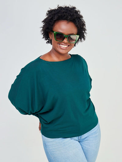 Vivo Bana Batwing Top - Dark Green - Shopzetu