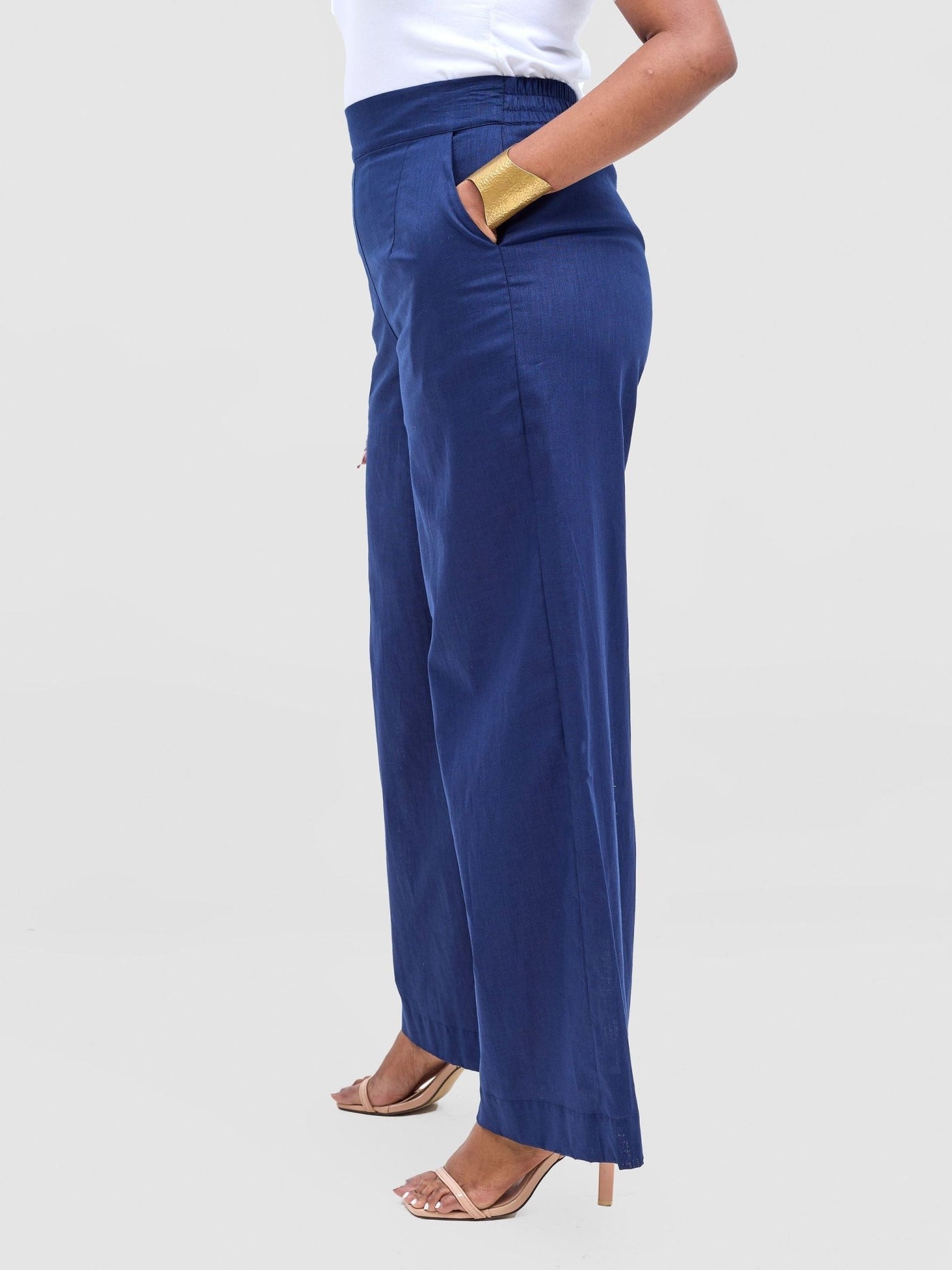 Safari Tiwa Wide Leg Pants - Navy - Shopzetu