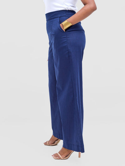 Safari Tiwa Wide Leg Pants - Navy - Shopzetu