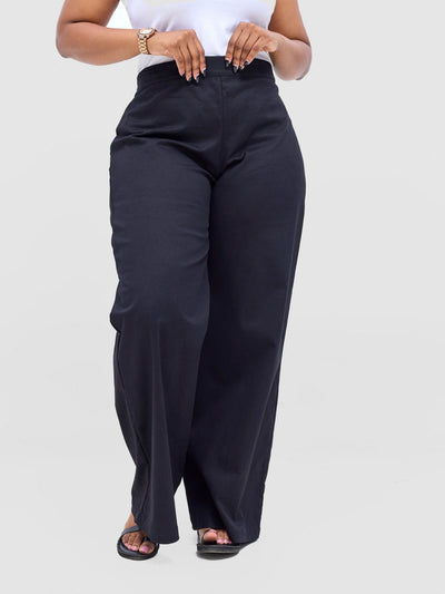 Safari Tiwa Straight Leg Pants - Black - Shopzetu
