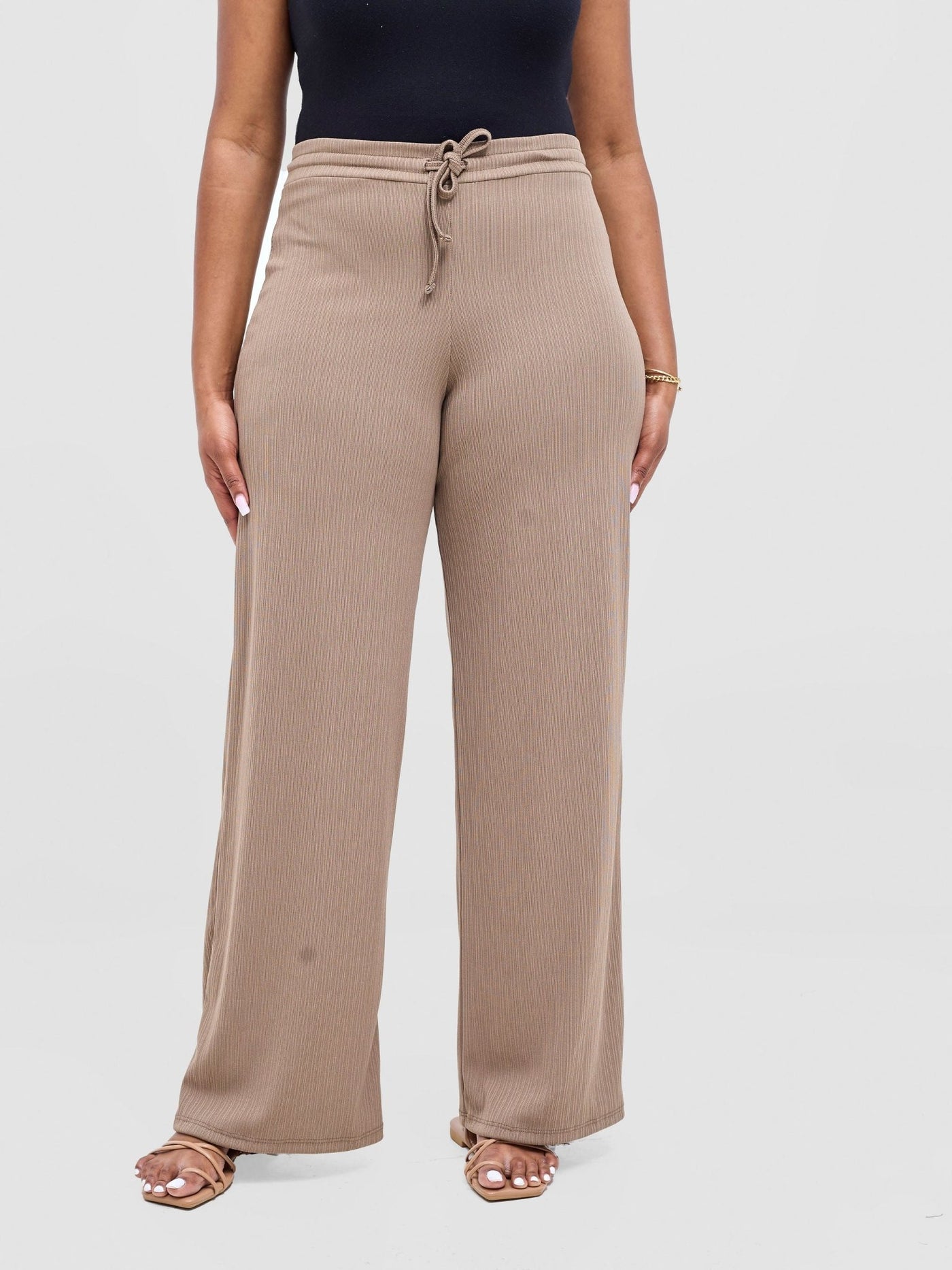 Vivo Rema Drawstring Pants - Dark Taupe - Shopzetu