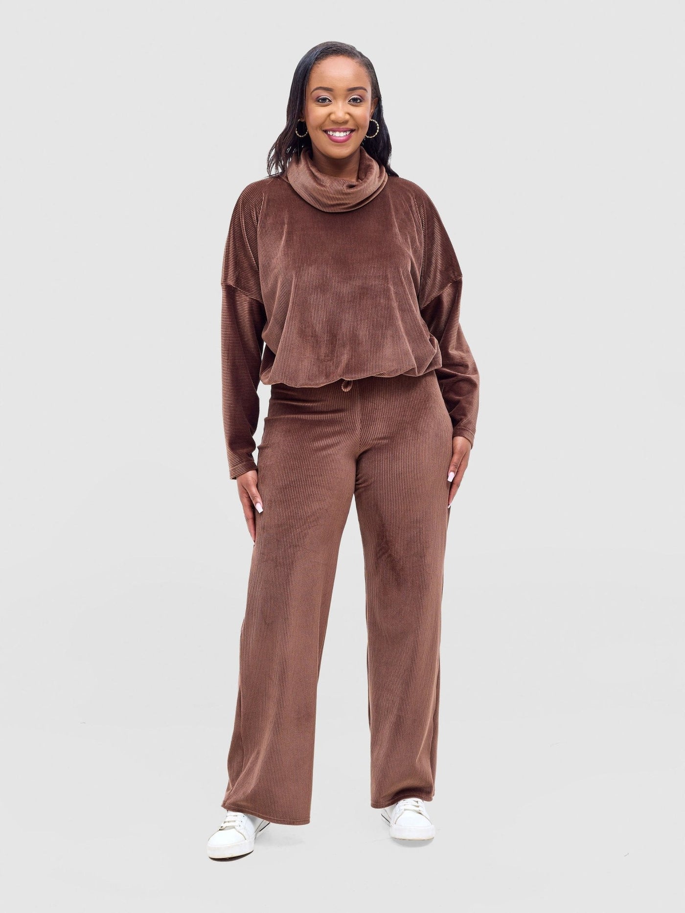Vivo Rema Palazzo Pants - Brown - Shopzetu