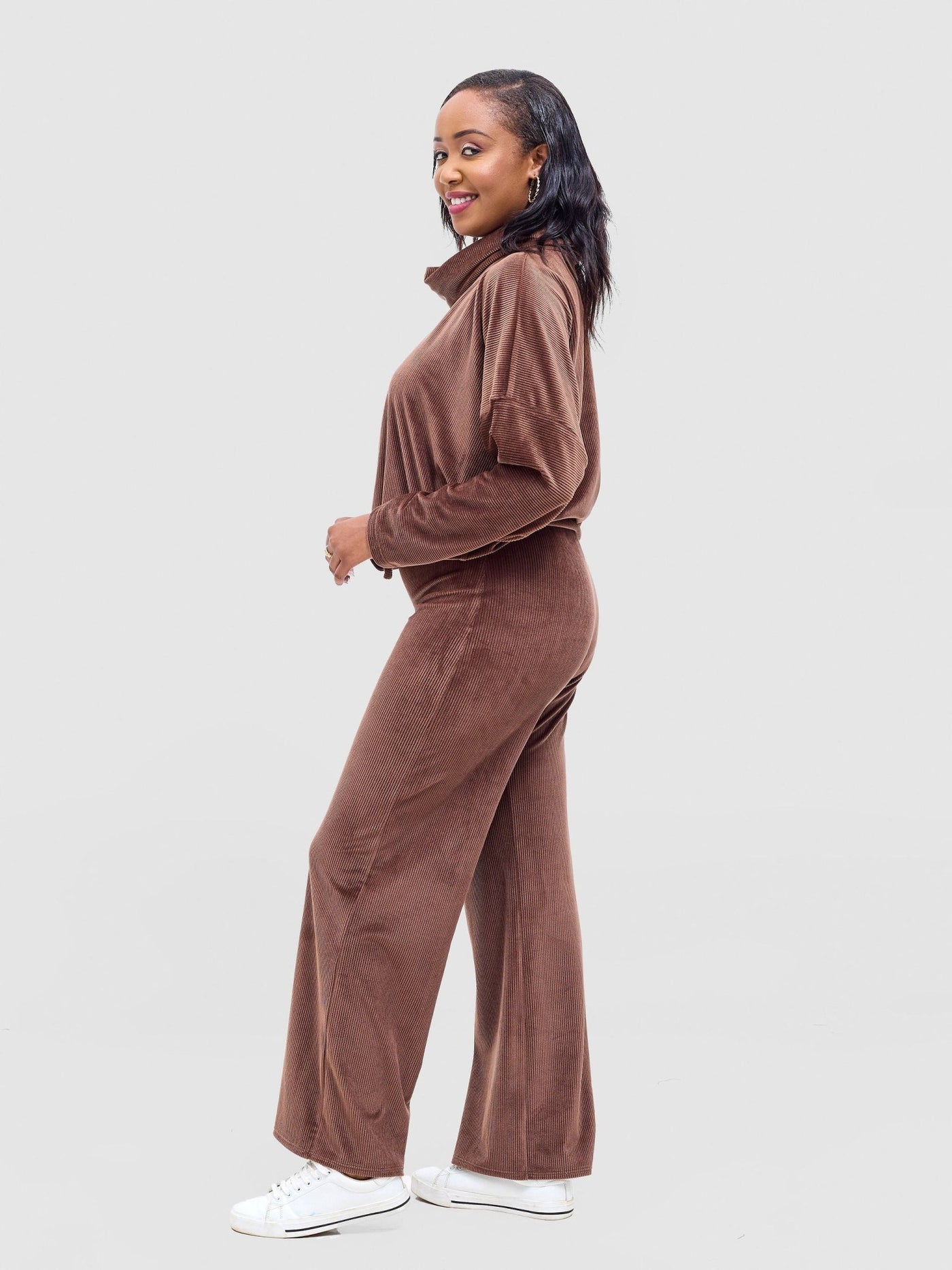Vivo Rema Palazzo Pants - Brown - Shopzetu