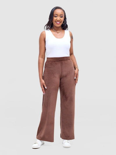 Vivo Rema Palazzo Pants - Brown - Shopzetu