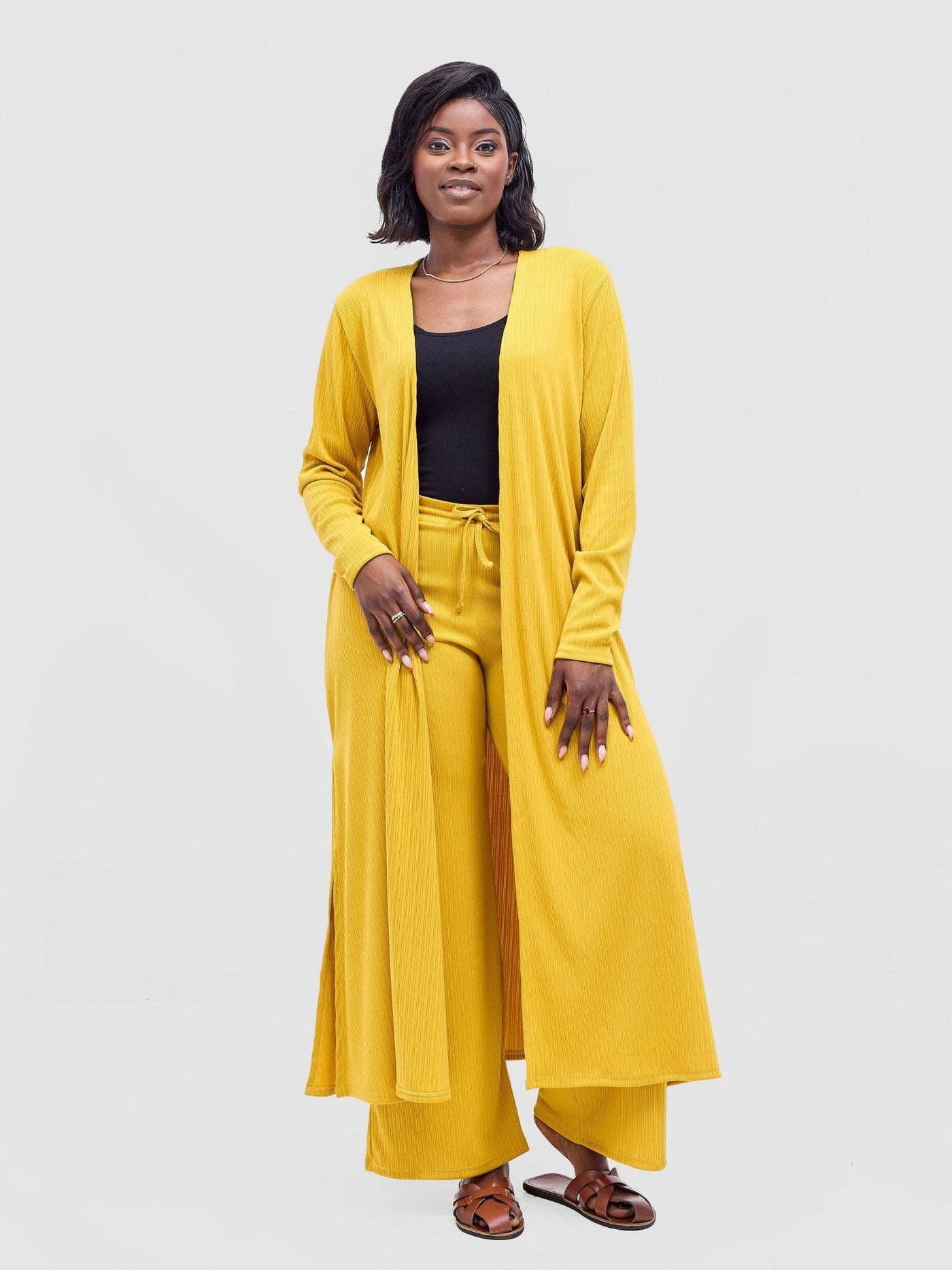 Vivo Rema Drawstring Pants - Mustard - Shopzetu