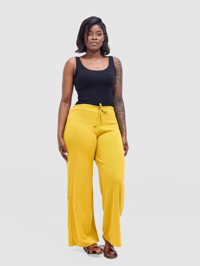 Vivo Rema Drawstring Pants - Mustard - Shopzetu