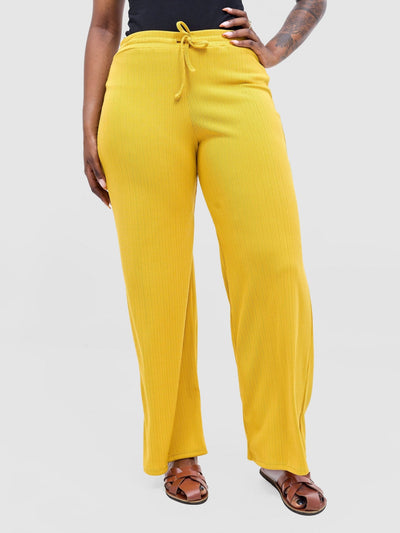 Vivo Rema Drawstring Pants - Mustard - Shopzetu