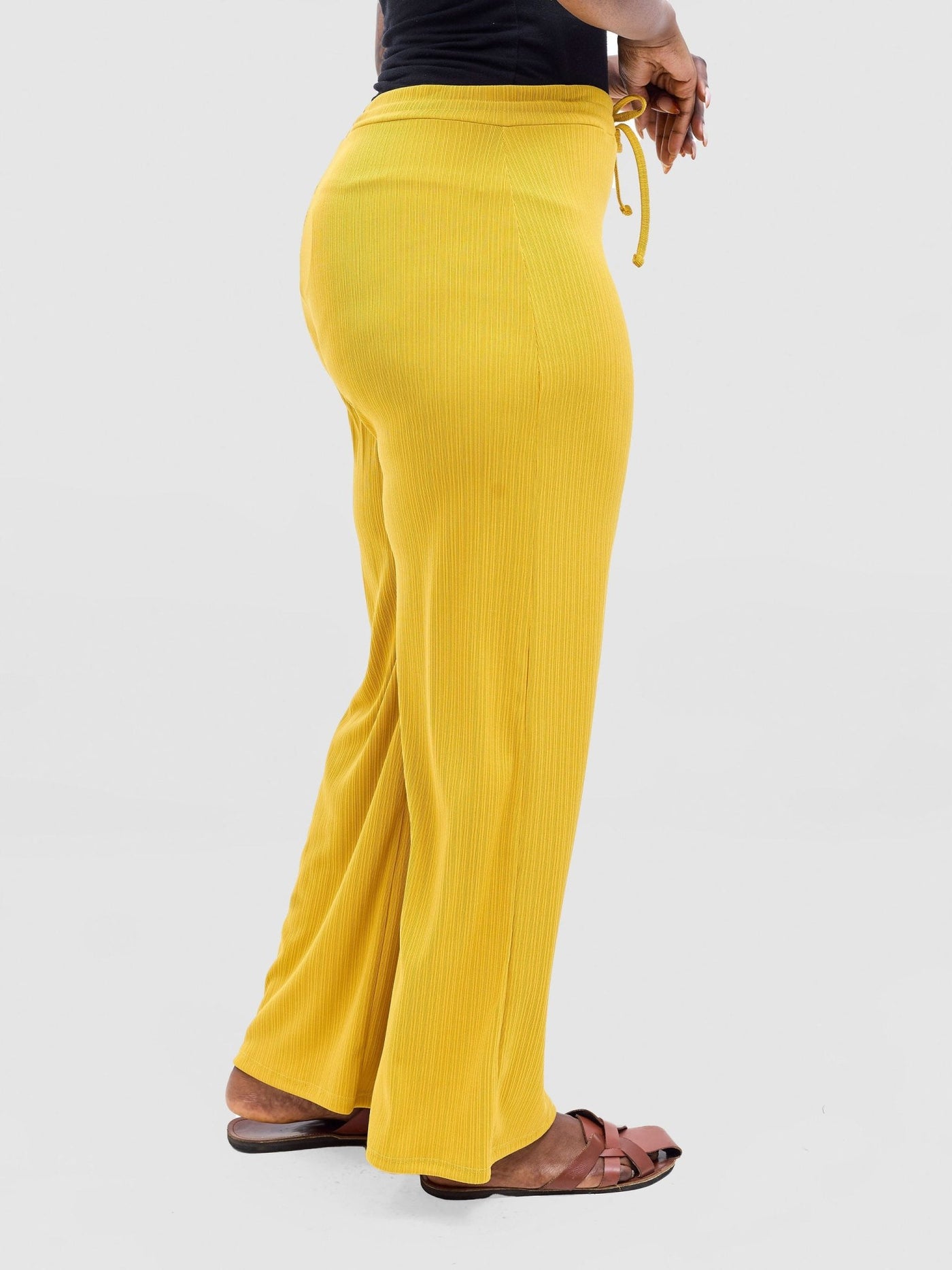 Vivo Rema Drawstring Pants - Mustard - Shopzetu