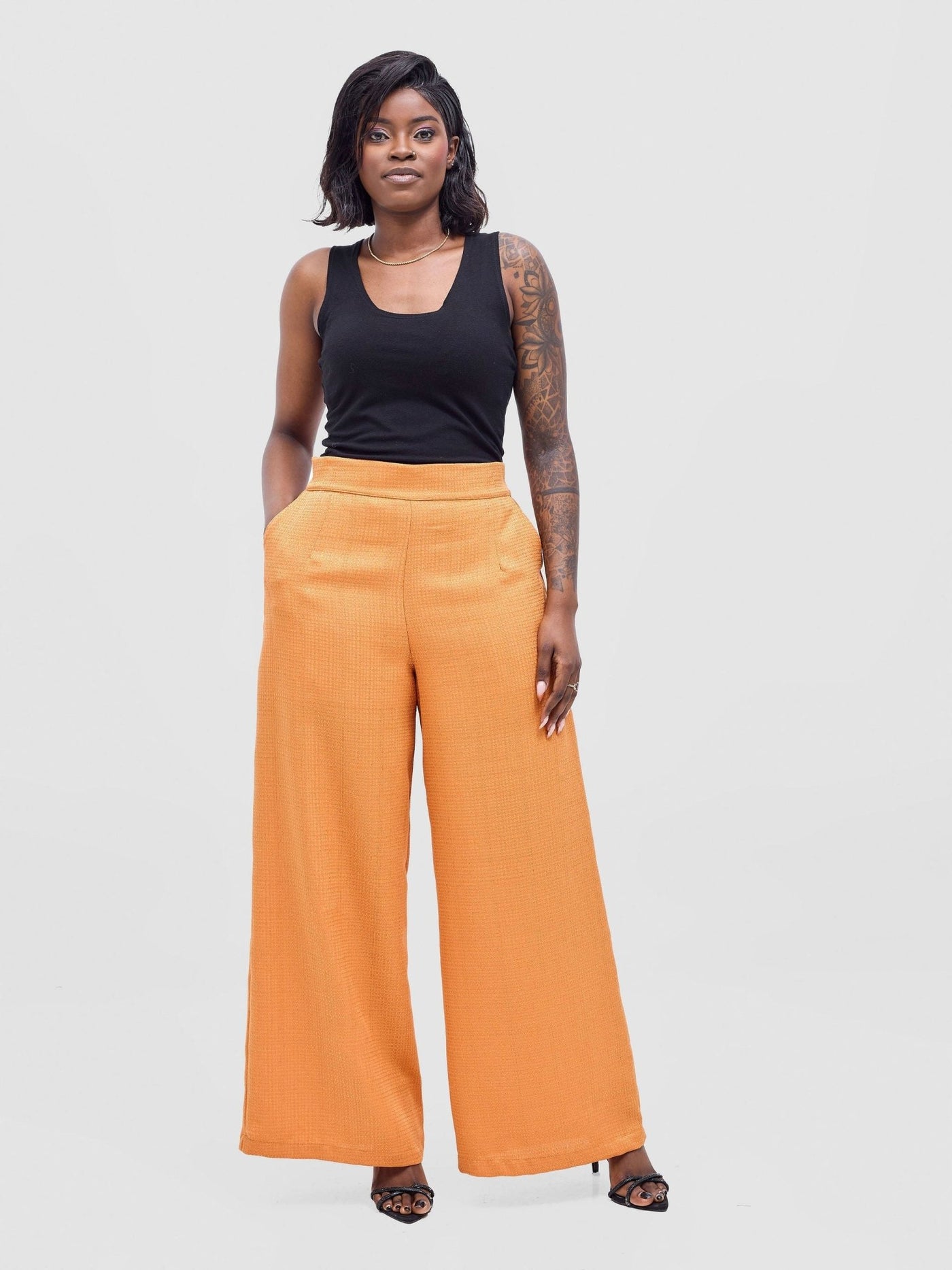 Vivo Analo Wide Leg Pants - Orange - Shopzetu