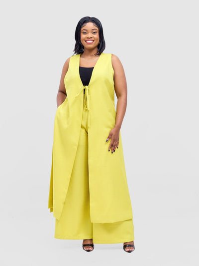 Vivo Analo Wide Leg Pants - Yellow - Shopzetu