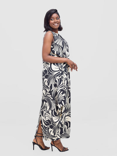 Vivo Seli Maxi Dress - Cream / Black Eli Print - Shopzetu