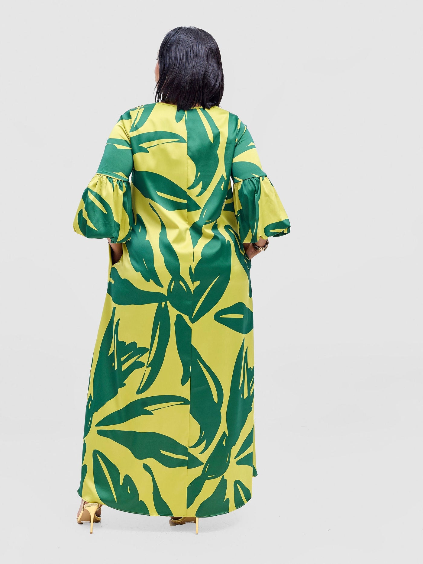 Vivo Hanabi Tent Maxi Dress - Lime / Sea Green Lia Print