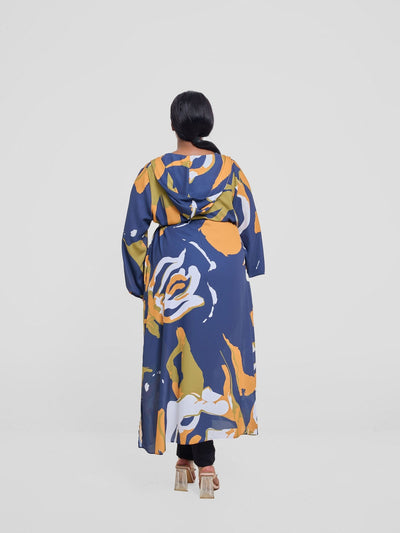 Vivo Kelemi 4.0 Kimono - Navy / Mustard Nashe Print - Shopzetu
