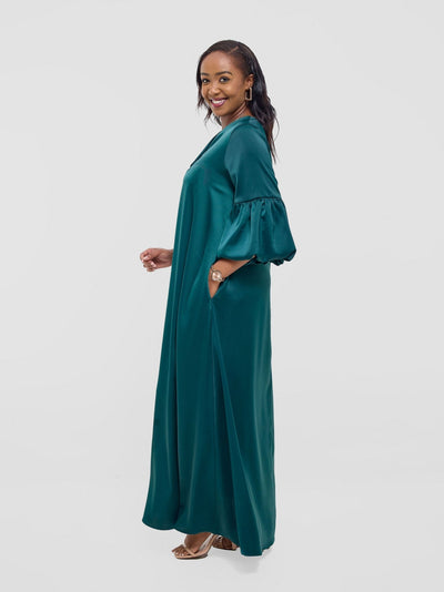 Vivo Hanabi Tent Maxi Dress - Dark Green - Shopzetu