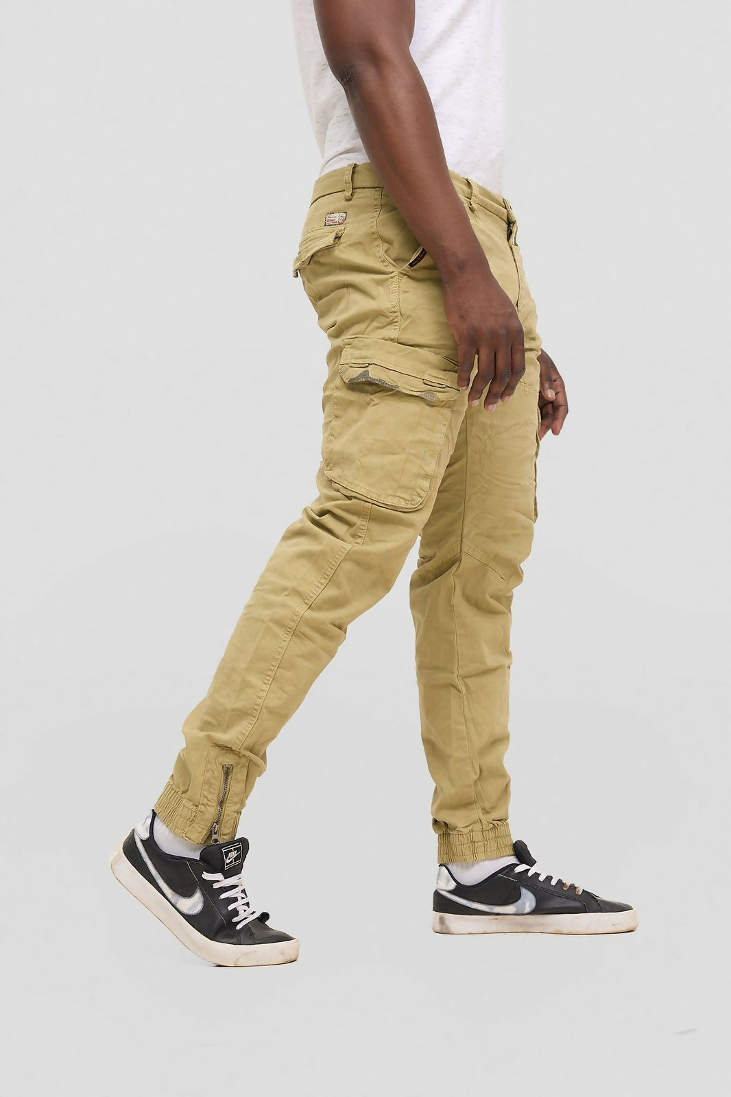 Stylish Brothers Zipper Down Cargo Pant - Beige