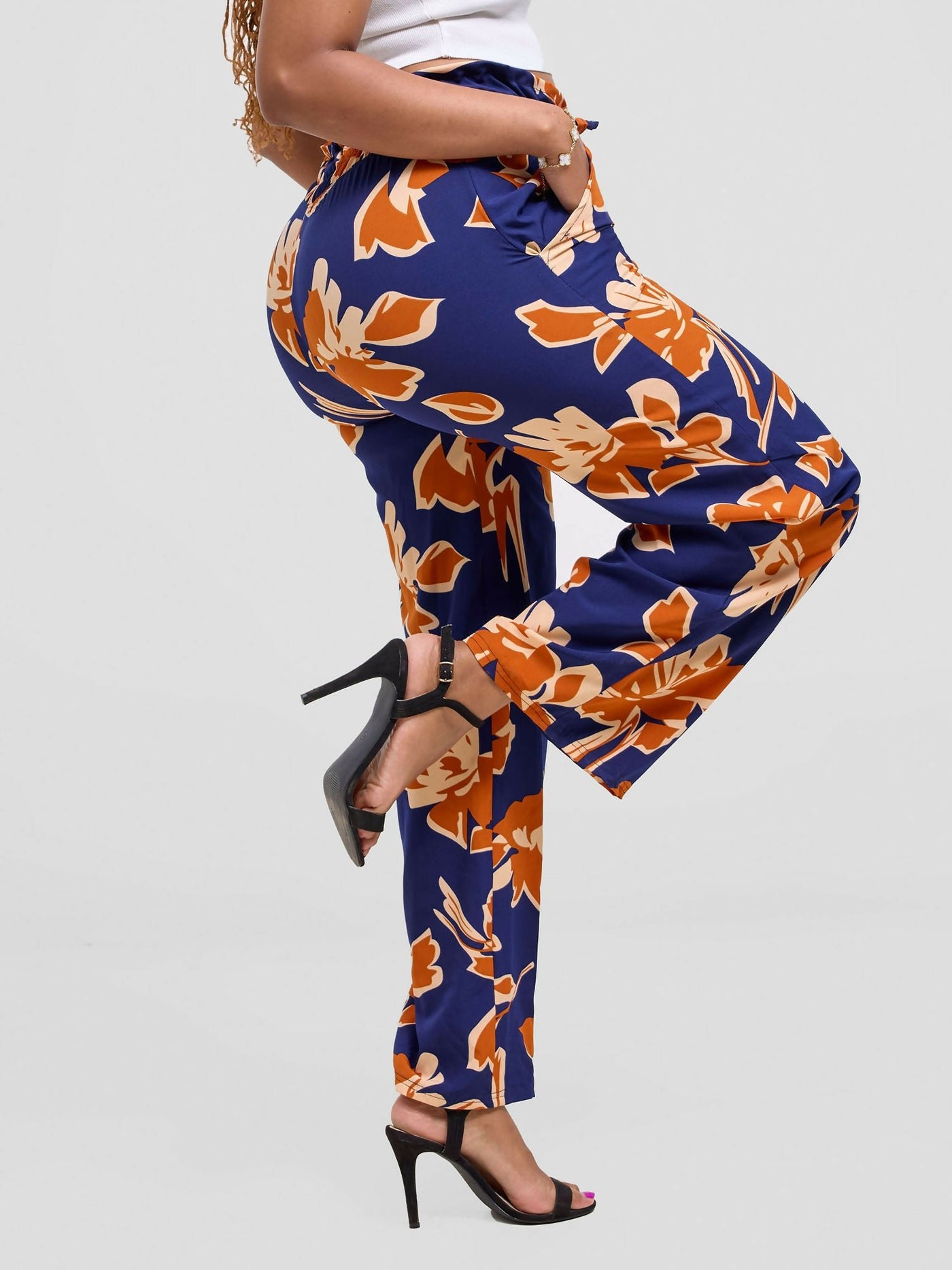 Timyt Urban Wear Eden Bloom Pant - Blue Floral - Shopzetu